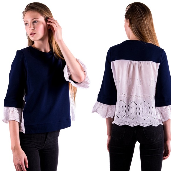 SOLD🍍NEW Anthro. Lili’s closet Reese Eyelet Top - Picture 2 of 5